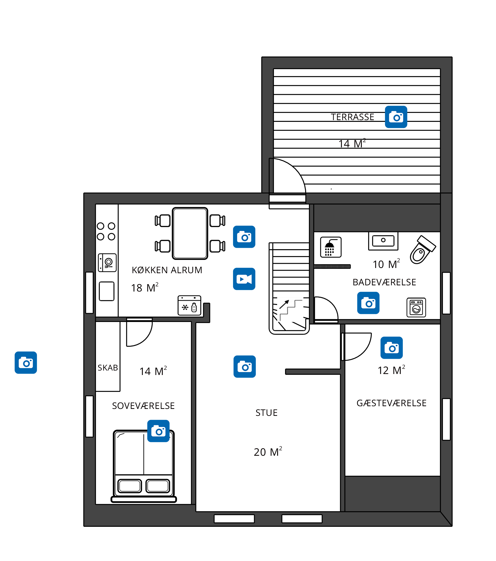 First floor plan of Blue House Copenhagen