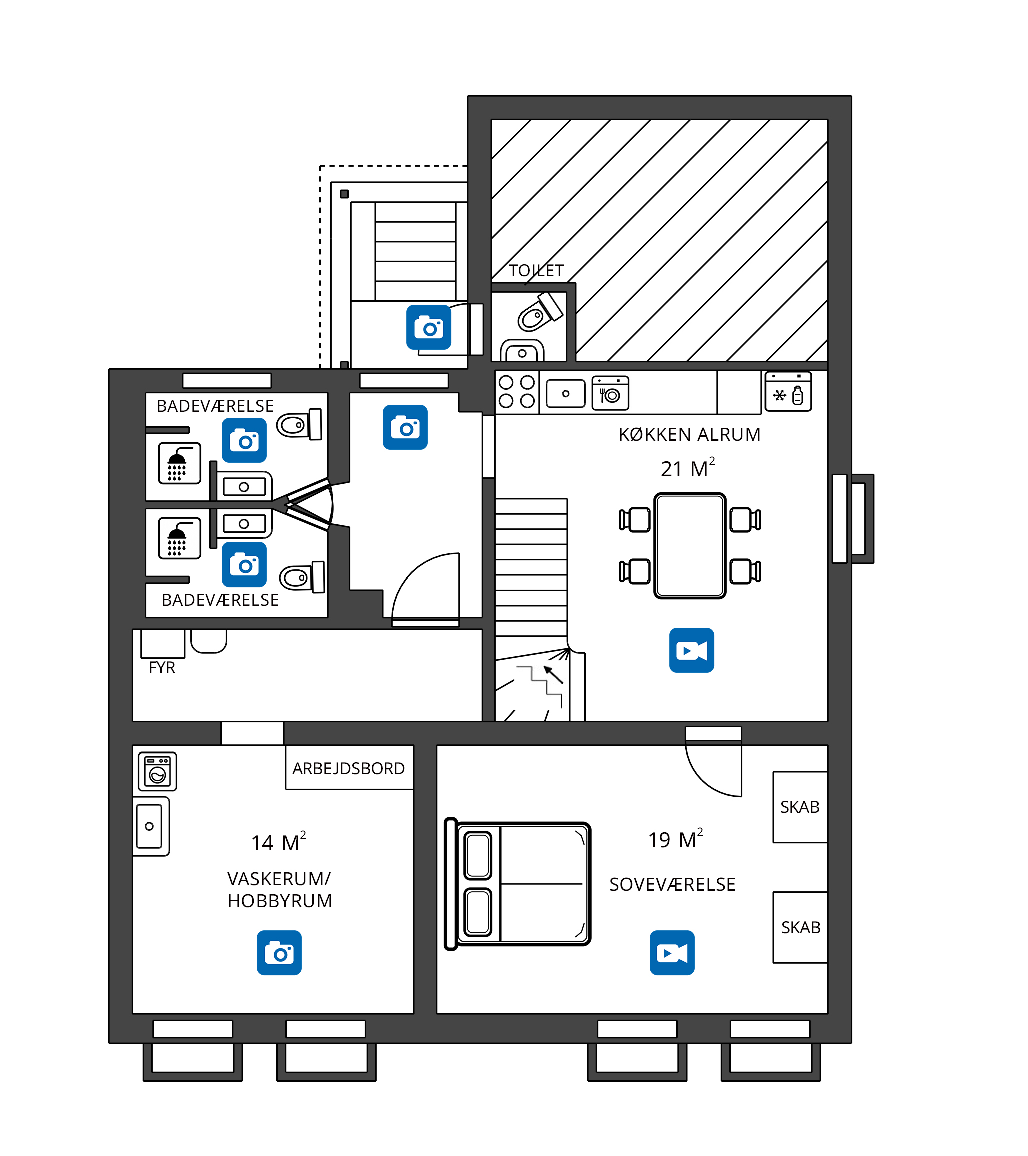 Basement floor plan of Blue House Copenhagen