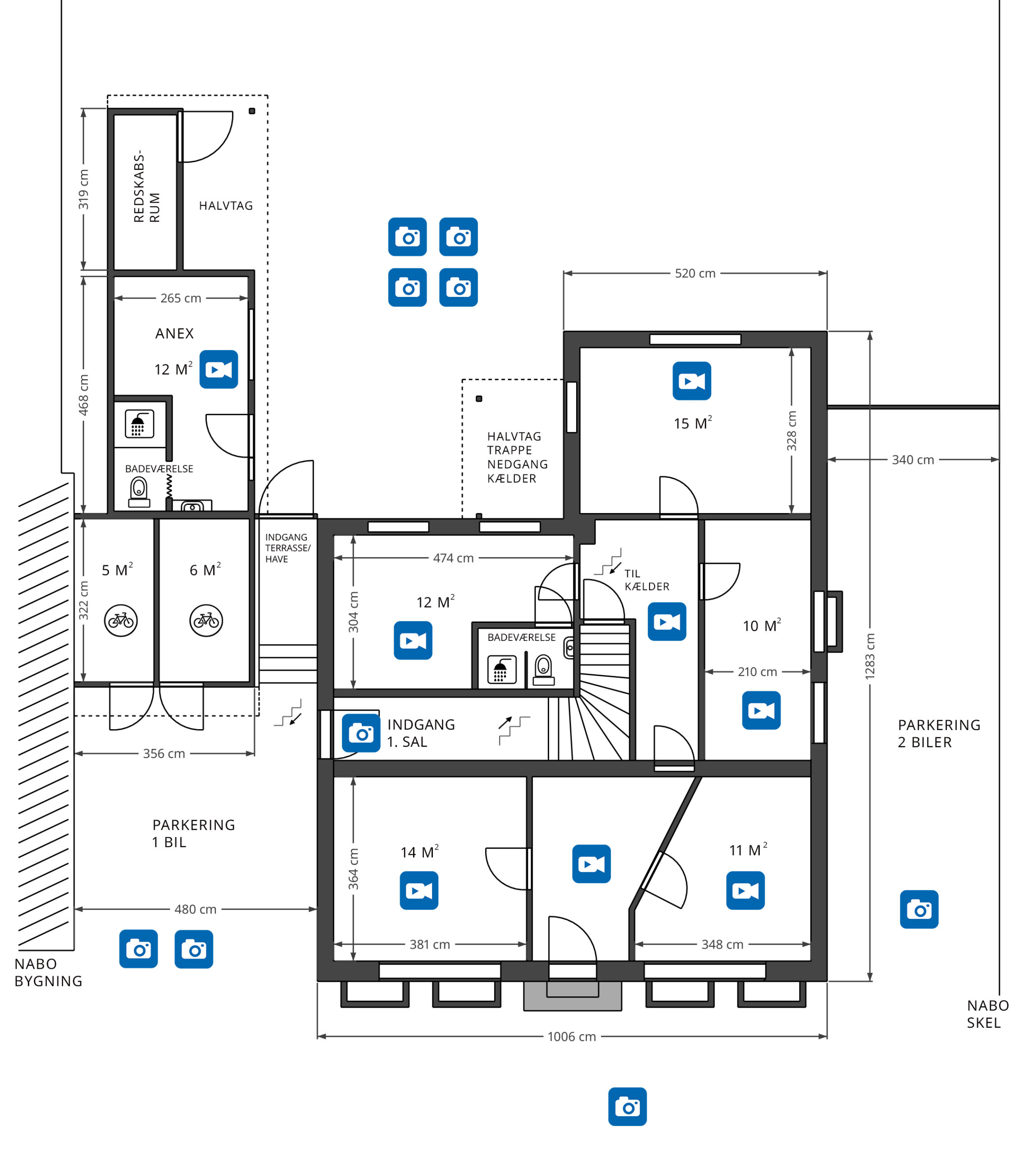 Ground floor plan of Blue House Copenhagen