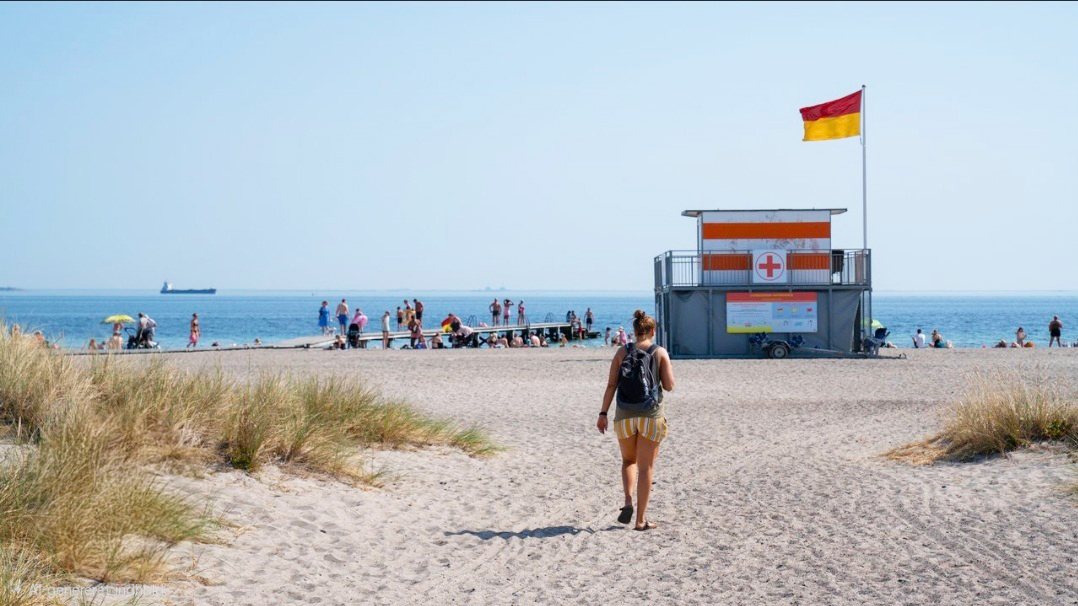 Amager Strandpark beach and lifeguard tower