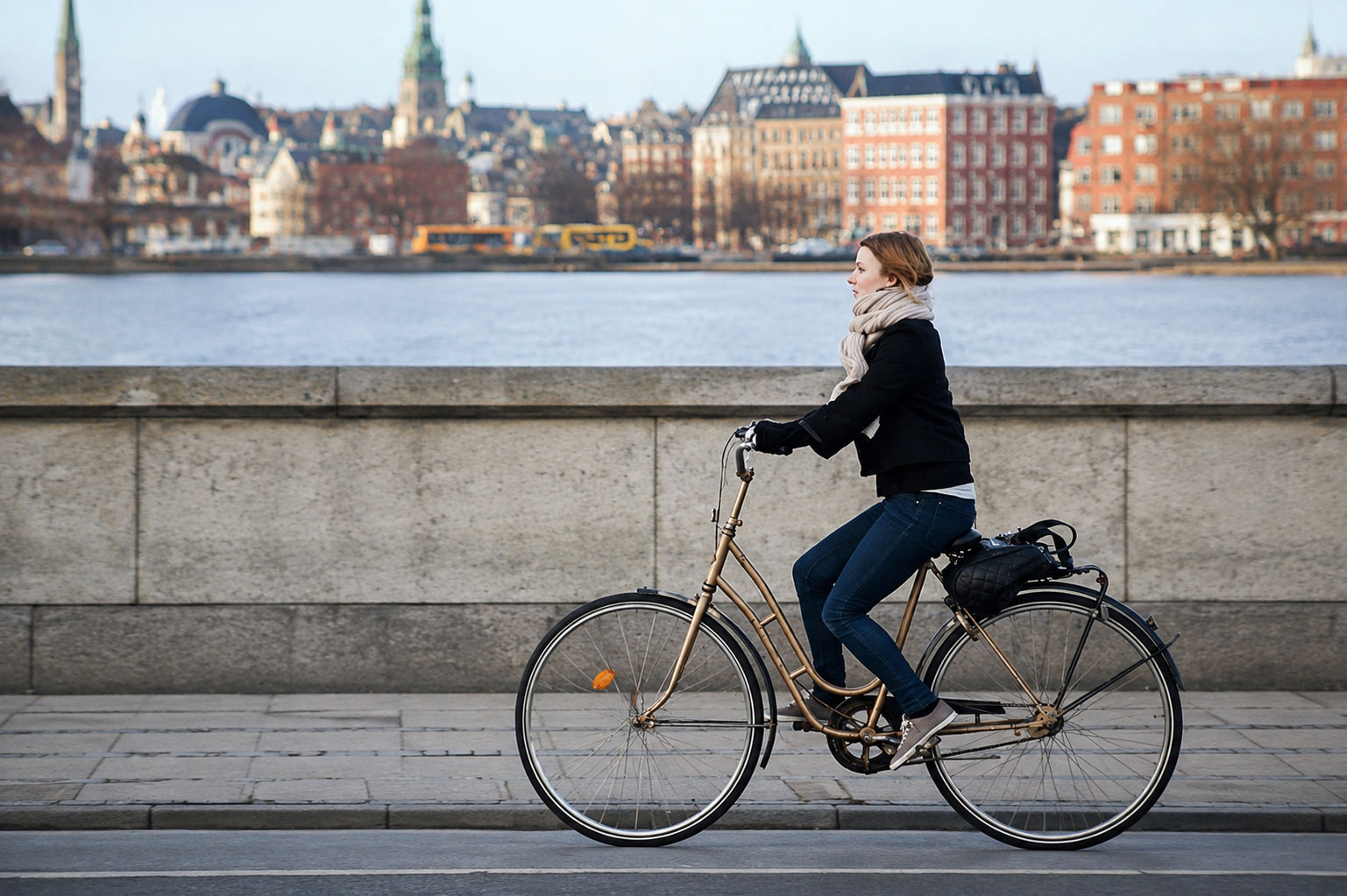Cycling route from Blue House to central Copenhagen