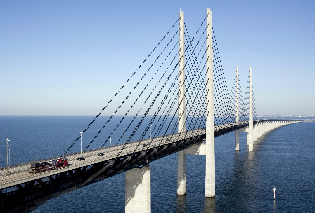 The Øresund Bridge connecting Denmark and Sweden