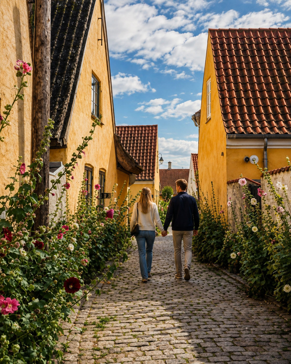 Historic streets, harbour and coastal atmosphere in Dragør